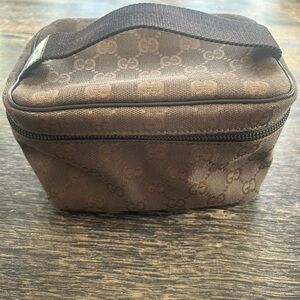 Gucci Brown Monogram Mini Vanity Pouch